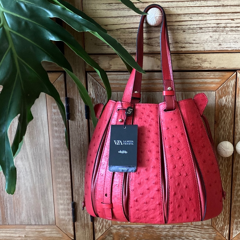🛍HP🛍Ostrich LEATHER Shoulder Bag Handbag Purse